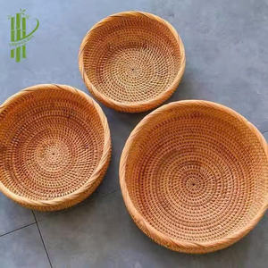 Ensemble de paniers de rangement ronds en rotin pour fruits et pain, récipients d'organisation en osier pour aliments - Product Image 3