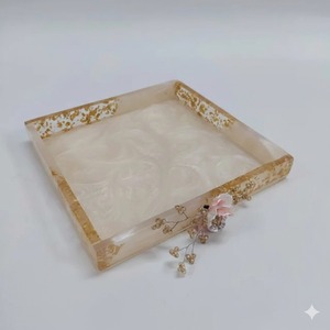Polish Finished Epoxy Resin Serving Storage Tray Jewelry Organizer Bathroom Counter Tray <b>Coffee</b> <b>Table</b> Luxury Gift Item Accessory - Product Image 4