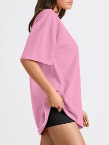 T-shirts amples en coton uni pour hommes et femmes, manches courtes, tendance mode, vêtements de couple, t-shirts personnalisés, couleurs bonbon, hauts d'été - Product Image 2