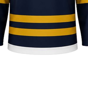 Navy Gold <b>Ice</b> Hockey Jersey for Men Long Sleeve Breathable Athletic Team Uniform Lightweight Training Match Sports Apparel - Product Image 5