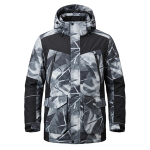 Veste de pêche sur glace pour homme, personnalisée OEM, imperméable, isolée, camouflage neige, parka avec capuche, coupe-vent, manteau de chasse en plein air - Product Image 1
