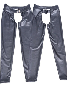 Pantalon droit homme slim fit en similicuir, taille mi-haute, respirant, léger, toucher doux, braguette zippée, mode décontractée, style urbain - Product Image 6