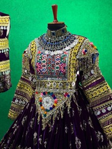 Low Prices Women's Clothing Handmade Afghani Dress Women High Quality 100% Velvet Afghan Vintage Women Custom <b>Wedding</b> Dresses - Product Image 3
