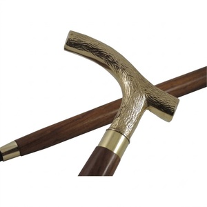 Canne de marche en bois avec poignée en laiton de haute qualité pour hommes et femmes, style victorien, bâton de marche pour le camping, la randonnée et le soutien à la mobilité - Product Image 1