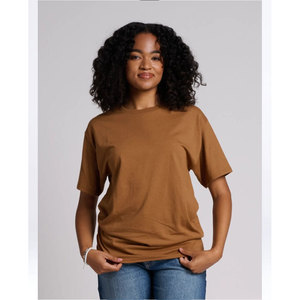 Camiseta de Manga Corta con Cuello Redondo para Mujer, Color Marrón, Fabricante Confiable de Ropa Personalizada para Distribución Mundial - Product Image 2
