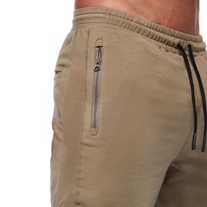 Pantalones cortos de gimnasio de algodón 100% para hombre, pantalones de chándal informales con patrón sólido para entrenamiento físico, pantalones cortos de culturismo activo, tela de malla - Product Image 3