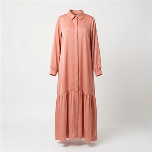 Abaya simple en gros pour femmes, vêtements islamiques modestes, longueur au sol, manches longues, polyester, écologique, approvisionnement en vrac - Product Image 1