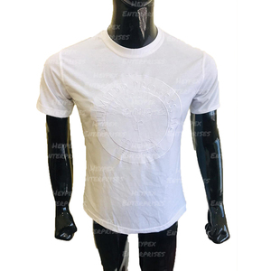 Customized Half <b>Sleeve</b> <b>Men's</b> Casual T-<b>Shirts</b> <b>White</b> Cotton/Polyester Fancy Design - Product Image 1