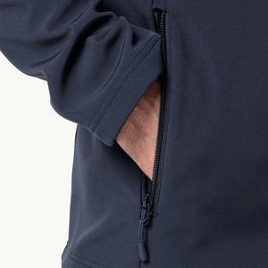 Veste softshell homme personnalisée, respirante, légère, avec poche poitrine, col montant, pour l'hiver, vente en gros - Product Image 5
