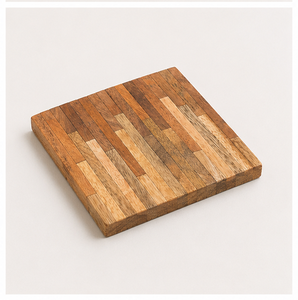 Handmade Natural Wooden Mosaic Coaster Set Eco-Friendly Marquewood Inlay Tea And Coffee <b>Cup</b> <b>Mats</b> for Home Office And Restaurant - Product Image 4