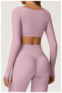 Top Deportivo Corto para Mujer, Cuello Halter, Espalda Cruzada, Color Sólido, Transpirable, Ecológico, de Secado Rápido, Tejido para Yoga - Product Image 4