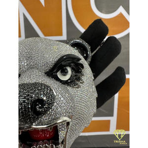 Colgante de Cabeza de Oso Panda con Incrustaciones de Diamantes Moissanite VVS, Plata de Ley 925, Joyería Hip Hop - Product Image 6