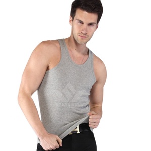 <b>Men's</b> <b>White</b> Sleeveless O-Neck Tank Top Quick Dry Breathable Knitted Polyester Athletic Fitness Sports <b>Vest</b> - Product Image 4