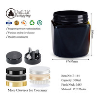 Frasco de Plástico PET con Tapa de Rosca, 500 ml, Boca Ancha, Redonda, de Grado Alimenticio, Envase Personalizado para Dulces y Cosméticos, Impresión Serigráfica JW-144