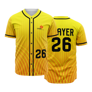 Maillot de baseball/softball personnalisé avec nom d'équipe, vente en gros, entièrement boutonné, respirant, unisexe, adulte, 100% polyester, manches courtes - Product Image 3