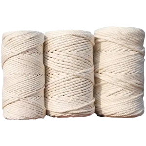 Cotton Macrame Cord 8 Strand Braided Round Eco-Friendly For Bags Simple Style Cords - Product Image 1