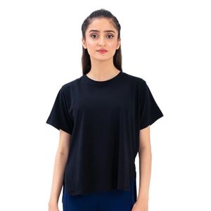 T-shirt noir Everlite pour homme, t-shirt décontracté de qualité supérieure, col rond classique, manches courtes, coupe régulière, léger, respirant, t-shirt basique Mod - Product Image 1