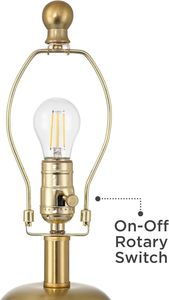 Wholesale Modern Black <b>Gold</b> <b>Table</b> Lamp Metal Body with Fabric Shade 21.75 Inch Small Accent Lamp for Bedroom <b>Bedside</b> Living Room - Product Image 5