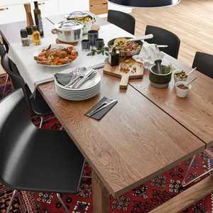 Solid Wood Dining <b>Table</b> Set Rectangular Modern Wooden <b>Table</b> Thick Box Leg Minimalist Clean Line Mid Century Dining Furniture - Product Image 3