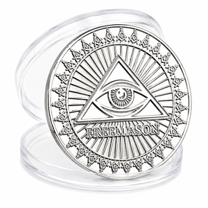 Moneda Conmemorativa Masónica Plateada VIRTUS JUNXIT MORS NON SEPARABIT de la Logia Azul Maestra Masona - Product Image 2