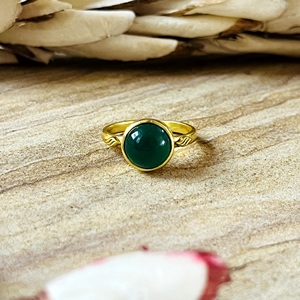 High Demand Gemstone <b>Rings</b> Vintage Round <b>Ring</b> Boho Brass <b>Rings</b> Women 18k Gold Plated <b>Dainty</b> Minimalist <b>Rings</b> Wholesale/OEM/ODM - Product Image 4