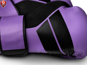 Ensemble de boxe SUMROOS SI, gants noirs et violets en cuir, sangle de poignet réglable, équipement d'entraînement durable, protecteur et confortable - Product Image 5