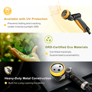 Pistolet de pulvérisation pour tuyau d'arrosage ABS+TPR pour le jardinage, design ergonomique de la poignée, modes de pulvérisation variables, Smart Twist - Product Image 5