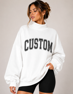 Sweat-shirt en molleton à col montant pour femme, prix abordable, automne/hiver - Streetwear décontracté, respirant, séchage rapide, écologique - Product Image 1