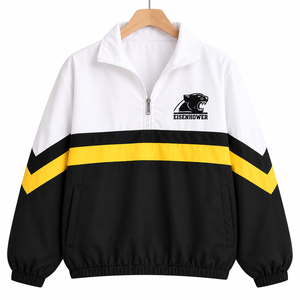 Veste coupe-vent légère pour homme, idéale pour le football et la course, avec fermeture éclair courte, en polyester, coupe-vent, pull sportif, broderie d'équipe - Product Image 4