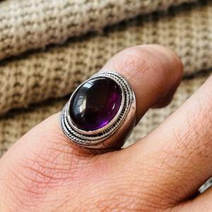 Fashionable Latest Bohemian Style Silver Plated Amethyst Brass Gemstone <b>Ring</b> <b>statement</b> Cocktail Chunky Wholesale <b>Ring</b> For Women - Product Image 2