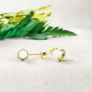 Pendientes de Plata de Ley 925 con Piedra Lunar Arcoíris de Doble Punta, 11x5mm |   Pendientes de Moda para Mujer Chapados en Oro al por Mayor - Product Image 4