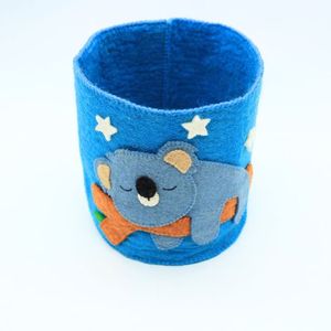 Cesta de Almacenamiento de Fieltro con Diseño de Koala Durmiendo en Color Azul - Product Image 4