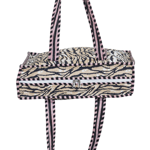 Sac fourre-tout en coton imprimé bohème, motif floral, fait main, réversible, fermeture éclair supérieure, écologique, léger, matelassé, automne, lavable - Product Image 2