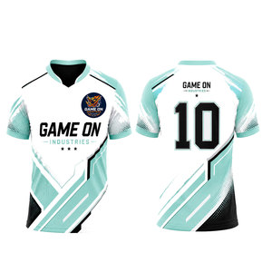 เสื้อฟุตบอลแขนสั้นแบบแห้งเร็ว คุณภาพสูง ผลิตตามแบบ OEM/ODM กันน้ำ ระบายอากาศได้ดี ผลิตจากโพลีเอสเตอร์ 100%  รับสกรีนตัวอักษรตามสั่ง - Product Image 1