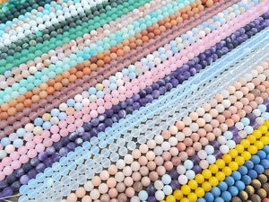 Natural Matte Round Gemstone Beads 4mm 6mm 8mm 10mm Jewelry Making Amethyst Rose Quartz Crystal Jade - Product Image 5