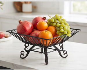 Frutero Decorativo de Metal Negro de Primera Calidad con Diseño Vintage, Perfecto para Decoración de Mesa de Cocina y Uso como Cesta, Ideal para Venta al por Mayor - Product Image 4