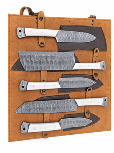 Juego de Cuchillos LEGACY BLADES de Acero de Damasco Hechos a Mano, 5 Piezas, Mango de Resina, Hoja Recta Pulida, Cuchillos de Chef Ambidiestros - Product Image 3
