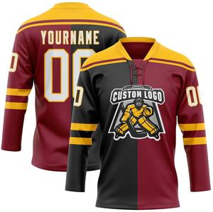 Maillot de hockey sur glace personnalisé imprimé par sublimation intégrale, vêtements d'équipe 100 % polyester, séchage rapide, antibactérien, équipe personnalisée - Product Image 2