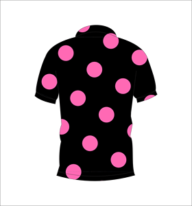 Polo personnalisé pour homme noir et rose à pois – T-shirt de golf à manches courtes avec imprimé gros pois, respirant, décontracté, mode estivale - Product Image 5