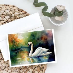 Whimsical Swan-Themed A7 Tamaño 5x7 Tarjetas de notas en blanco Paquete de 8 con sobres para saludos - Product Image 2