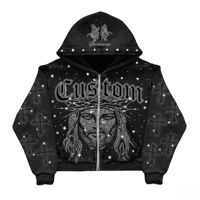 Sweat-shirt streetwear oversize en molleton épais 100 % coton brodé pour l'hiver, personnalisable avec logo, fabrication écoresponsable, vente en gros
