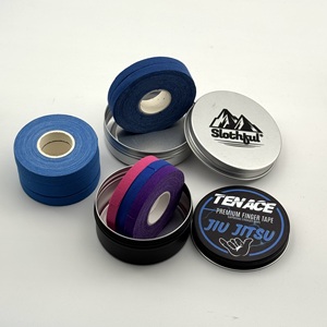 Ensemble de ruban adhésif pour doigts BJJ avec logo personnalisé, boîte en métal, ruban adhésif sportif en coton et oxyde de zinc, 3 à 5 rouleaux pour le Jiu Jitsu, l'escalade et le MMA - Product Image 1