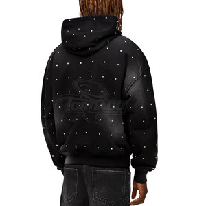 Servicio OEM, Sudadera con Cierre y Pedrería para Hombre, Diseño de Invierno, 100% Algodón, Ligera y Cómoda, Superventas - Product Image 4