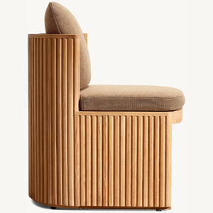 Armless <b>chair</b> furniture made of strong and durable teak <b>wood</b> for outdoor use with strong and aesthetic legs - Product Image 5