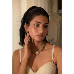 Collar de Plata 925 con Forma Ovalada para Mujer, con Cristal de Color de Moda y Cuentas de Piedra Blanca Natural para Compromiso, Estilo Indio - Product Image 2