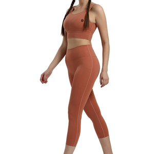 Conjunto de Yoga para Mujer, Diseño Nuevo, Profesional, Cintura Media, 2 Piezas, 100% Algodón, Elástico, Nueva Llegada - Product Image 3