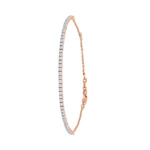 Pulsera de tenis chapada en oro rosa con diamantes de talla redonda de 0.47 ct y engaste de garra para uso diario de mujeres y hombres, regalo de lujo para fiestas - Product Image 2