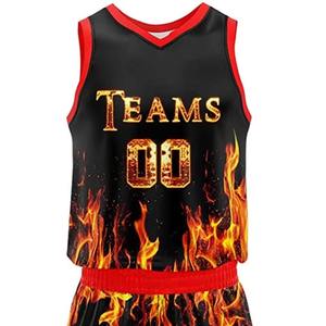 OEM Manufactured Custom Reversible Basketball Jersey Sublimated V-neck Quick Dry Breathable Polyester Mesh Plus Size Sleeveless - Product Image 4