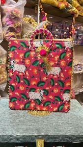 Sac fourre-tout de créateur imprimé vache pour femmes indiennes sac à bandoulière de Style Ins avec doublure en coton fermeture à glissière double poignée retour sacs-cadeaux - Product Image 3