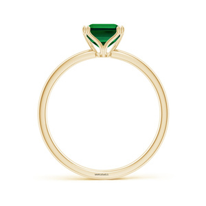 Anillo Solitario de Lujo con Gema Verde Corte Esmeralda para Mujer en Oro de 10K, 14K, 18K y Plata de Ley 925, 935, Estilo Minimalista para Compromiso - Product Image 3